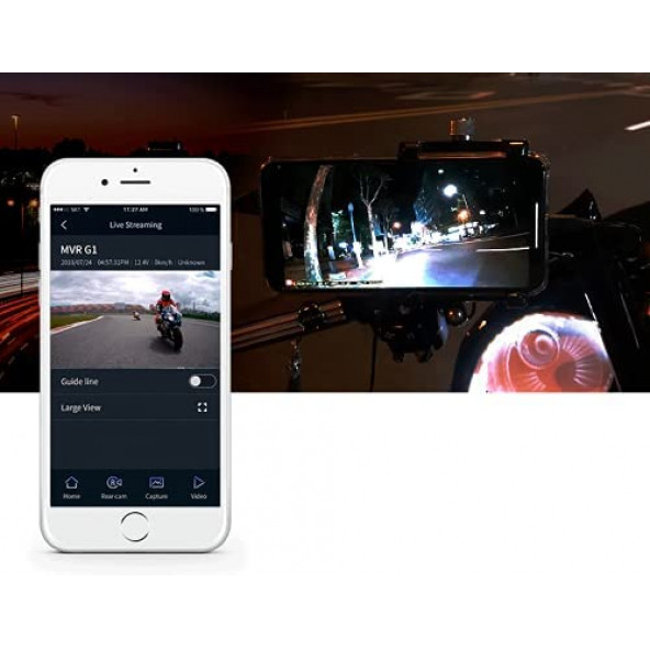 GNET MVR MOTOSİKLET 2 KAMERALI FULLHD Wi-Fi ARAÇ KAMERASI - 7