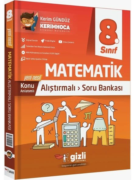 Gizli Yayınları 8. Sınıf LGS Matematik Konu Anlatımlı Alıştırmalı Soru Bankası