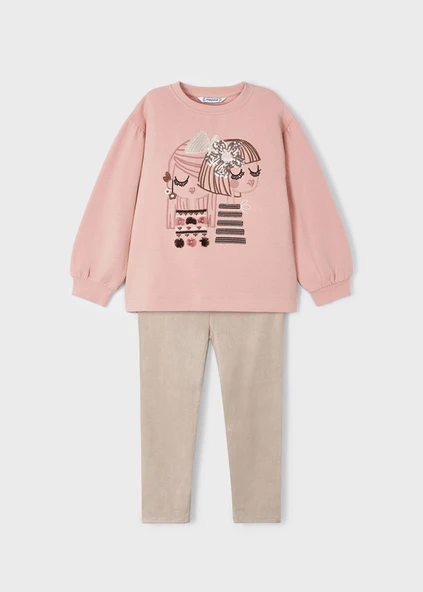 Mayoral Pudra Pembe Çocuk Tayt Set - 2