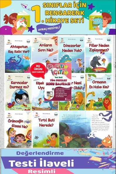 1.Sınıf Okumayı Sevdiren 10 lu Hikaye Seti (Soru Bankası Hediyeli) ürün görseli 1