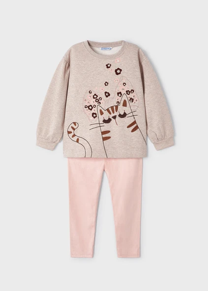Mayoral Pudra Pembe Çocuk Tayt Set - 6