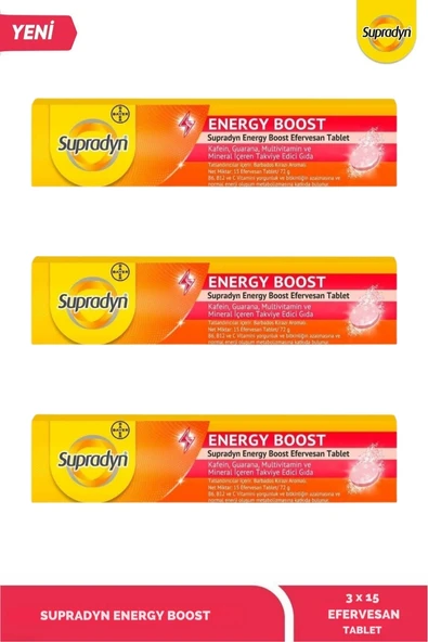 Supradyn Energy Boost 15 Efervesan Tablet x 3 Adet - Resim 2