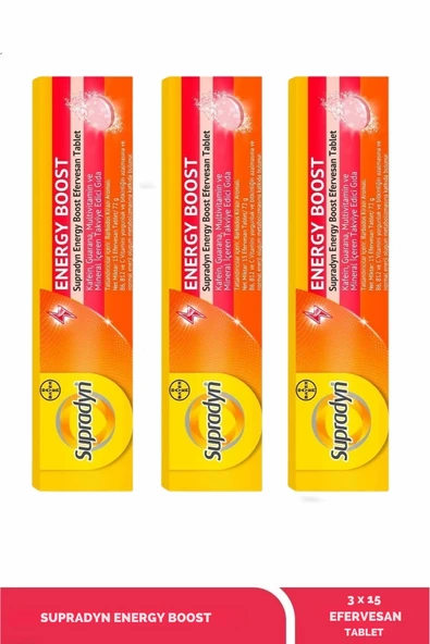 Supradyn Energy Boost 15 Efervesan Tablet x 3 Adet - Resim 3