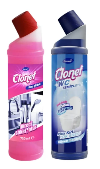 Diversey Clonet Kireç Çözücü + Wc Temizleyici 750ML (2'li Set)