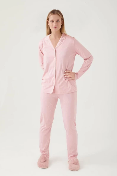 Pierre Cardin 7717 Kadın Boydan Patlı Pijama Takım - 11