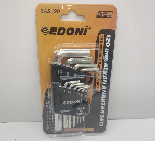 Edoni Alyan Anahtar Seti 10 Pcs Hex Key Set Crom 120mm Eas120 - 2