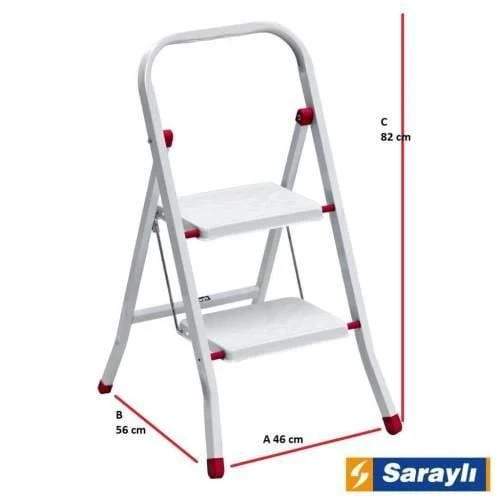 Saraylı Pratik Metal Merdiven Beyaz 2 Basamaklı - 8