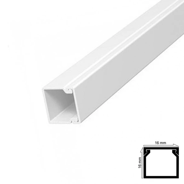 Kablo Kanalı 16x16 mm 2 Metre Yapışkanlı Bantlı 6 Adet - 5