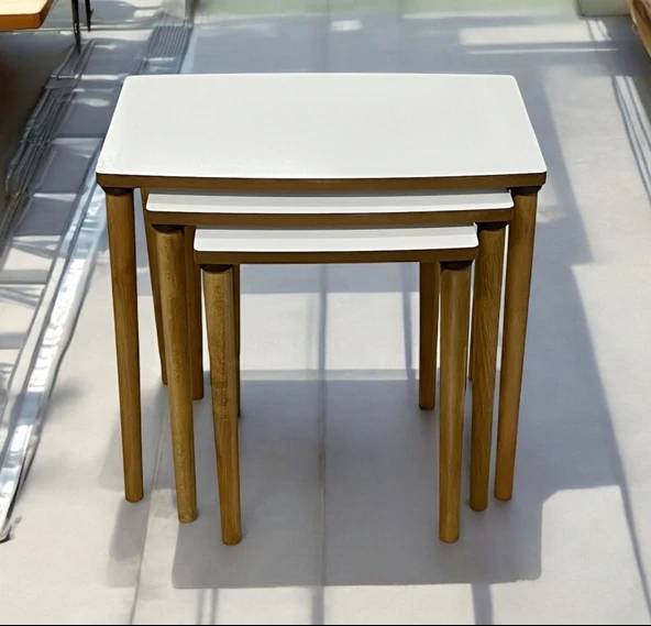 ES zigon sehpa 3 lü ahşap  ayak klasik - 8