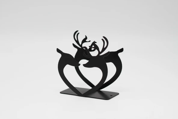 Metal Masa Üstü Sofra Dekoratif Siyah Peçetelik Geyik Ceylan Model - 2