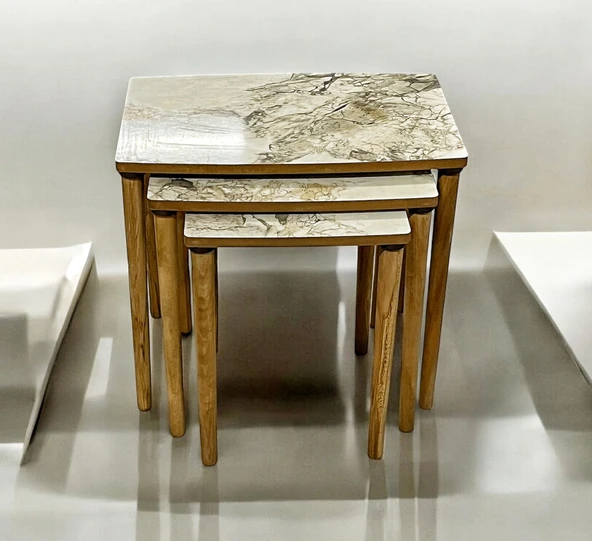 ES zigon sehpa 3 lü ahşap  ayak klasik - 4