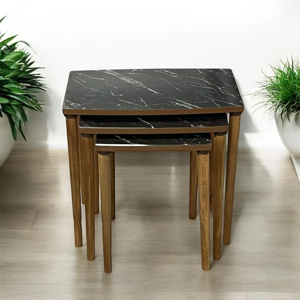 ES zigon sehpa 3 lü ahşap  ayak klasik - 10