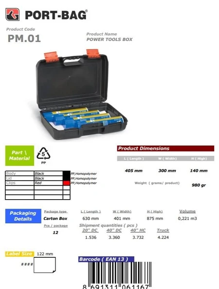 PortBag PM01 Matkap Çantası - 9