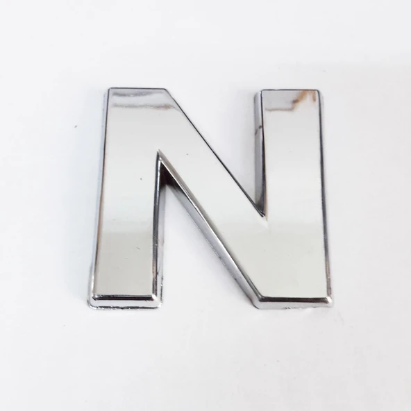 Cemax N Harfi 3,75 cm Krom Yapışkanlı - 2