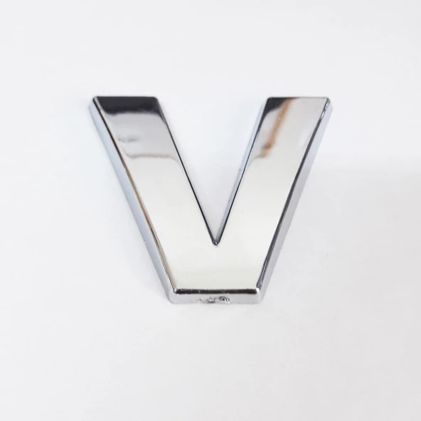 Cemax V Harfi 3,75 cm Krom Yapışkanlı - 6
