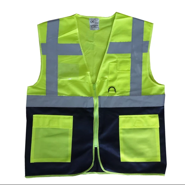 Yönetici İkaz Yeleği Sarı/Lacivert XXL Beden - Resim 5