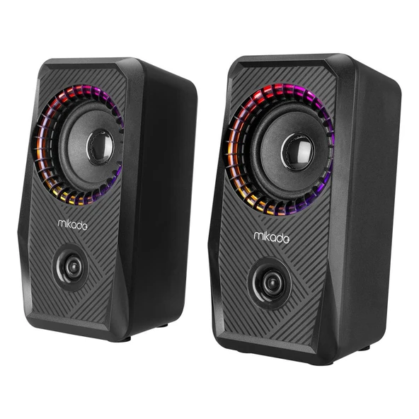 Mikado MD-S26  2.0 Multimedia 3W*2 Siyah USB RGB Işıklı Gaming Speaker Hoparlör