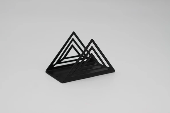 Metal Masa Üstü Sofra Dekoratif Siyah Peçetelik Minimalist Model