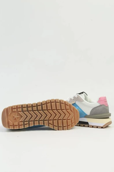 BENETTON BNİ-10009 HAFİF RENKLİ KADIN SNEAKER SPOR AYAKKABI - 4