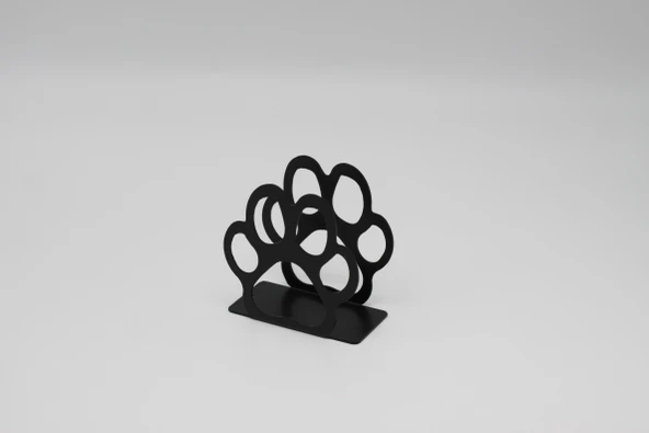 Metal Masa Üstü Sofra Dekoratif Siyah Peçetelik Pati Figürlü Model - 2