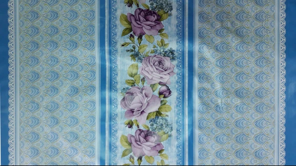 Florista Lisa Mavi Masa Örtüsü 1 Metre - Resim 3