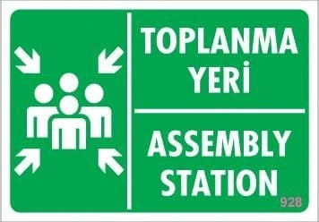 Toplanma Yeri Uyarı Levhası 17,5x25 KOD:928 - 6
