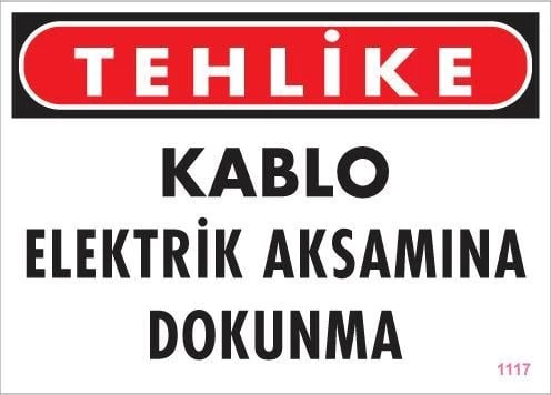 Elektrik Kablosu Uyarı Levhası 25x35 KOD:1117 ürün görseli 1