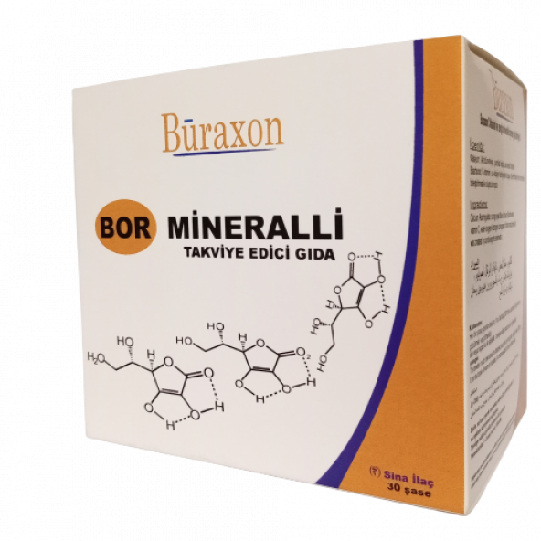 BURAXON BOR GIDA TAKVİYESİ ,VİTAMİN &MİNERAL TAKVİYE EDİCİ GIDA -30 ŞASE boron supplement