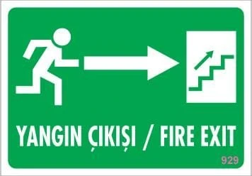 Yangın Çıkışı Uyarı Levhası 17,5x25 KOD:929 - Resim 3