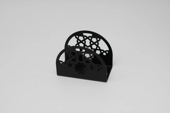 Metal Masa Üstü Sofra Dekoratif Siyah Peçetelik Selçuk Model - 4