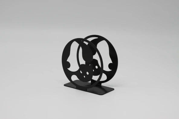 Metal Masa Üstü Sofra Dekoratif Siyah Modern Peçetelik - 3