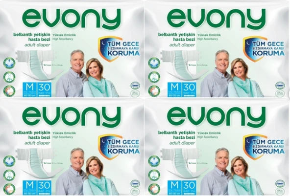 Evony Belbantlı Yetişkin Hasta Bezi M Beden 120 Adet - 1