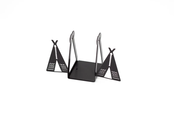 Kızıldereli Çadır Desenli Metal Kitap Desteği - Kitap Tutucu - Ev Ve Ofis Dekoratif Aksesuar (2 Lİ SET) - 2