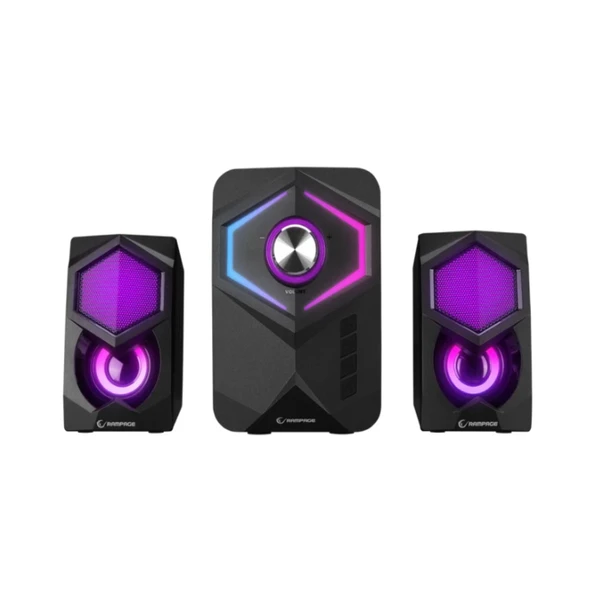 Rampage RMS-175BT 2+1 5W*2 Bluetooth+USB-TF-FM Rainbow Aydınlatmalı Gaming Speaker Hoparlör