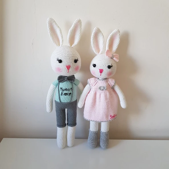 Edi Büdü Tavşanlar Amigurumi Organik Oyuncak - 1