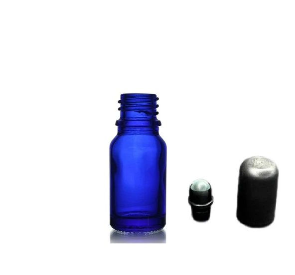 10ml mavi cam şişe roll-on şişe, 24 adet, bilye başlıklı şişe, cam şişe, roll-on şişesi, amber şişe