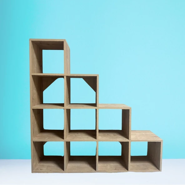 Mukotoys Basamak Raf Kitaplık Mdf 130x130 - 2