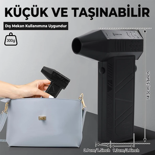 Mini Turbo Hava Tabancası Jet Fan 130000 RPM Yüksek Hızlı Kanal Fanı ve Güçlü Hava Üfleyici - 4