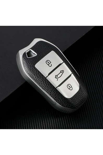 Peugeot Cıtroen Opel Tpu Anahtar Kılıf (siyah-gümüş)