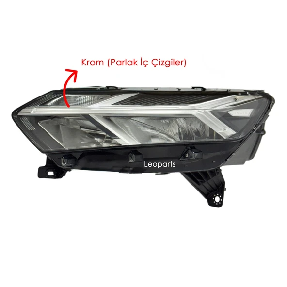 LEOPARTS Dacia Sandero Far Lambası Sol (Ledli - İçi Krom) 2021-2023 260605914R ürün görseli