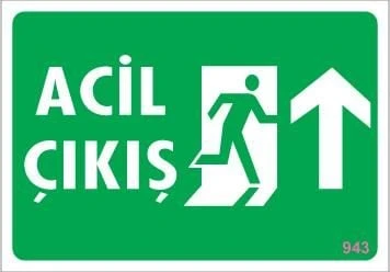 Acil Çıkış Uyarı Levhası 17,5x25 KOD:943 - 5