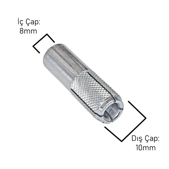 M 8 Çakma Çelik Dübel Tij Gijon Rot Saplama Dübeli -10 Adet - 2
