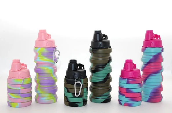 Katlanabilir Portatif Silikon Su Şişesi 500 Ml Alk3141 - 2
