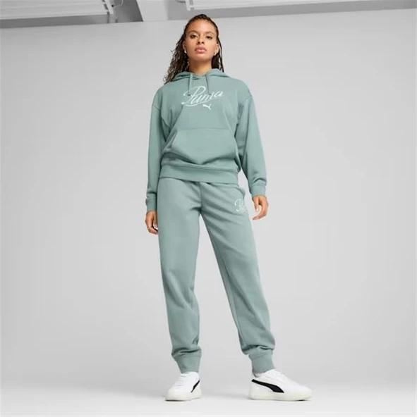 Puma SCRIPT Comfort Hoodie Kadın Yeşil Spor Sweatshirt - 684983 30 - 3