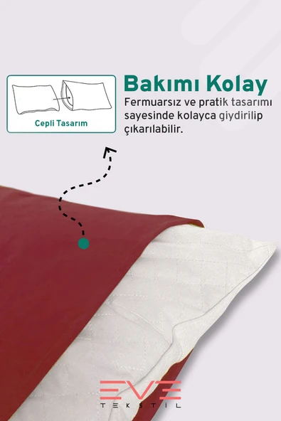 2 Adet RanForce Düz Pamuk Antibakteriyel Yıkanabilir Lüks Yastık Kılıfı 50x70cm - 9