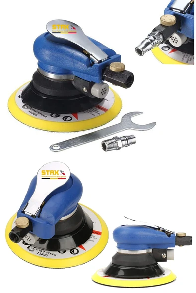 STX Çok Fonksiyonlu 150MM Havalı Orbital Zımpara Polisaj Temizleme Makinesi Yüksek Devirli 12000RPM - 2