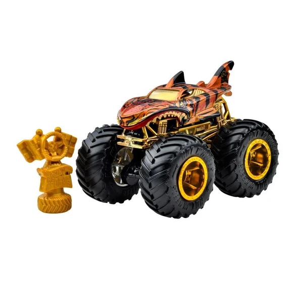 JDV96 Monster Trucks BIG FOOT TROPHY ŞAMPİYONLARI TEKLİ ARABA - HW TIGER SHARK JDW02 - Resim 2