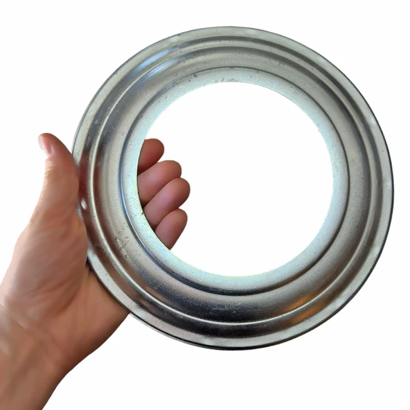 Yuvarlak Galvanizli Gri Soba Boru Aynası Çemberi Halkası Kapağı 13*23cm - 4
