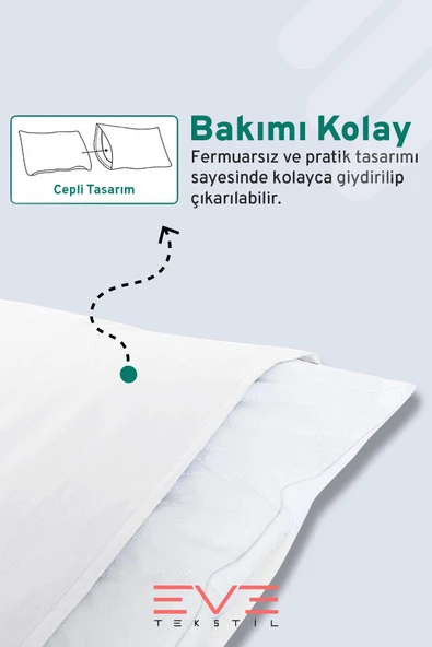 2 Adet RanForce Düz Pamuk Antibakteriyel Yıkanabilir Lüks Yastık Kılıfı 50x70cm - 2