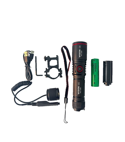 WS-4400 Tüfek Bağlantılı Avcı Feneri Süper Parlak LED Şarjlı Avcı Feneri 1500 Lümen - 2